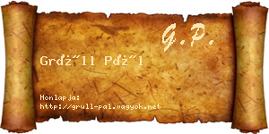 Grüll Pál névjegykártya